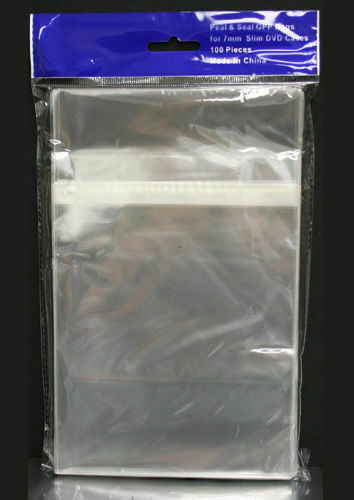 OPP Resealable Bags for 7mm DVD Case (0.03mm) 1000pk - Adhesive on flap