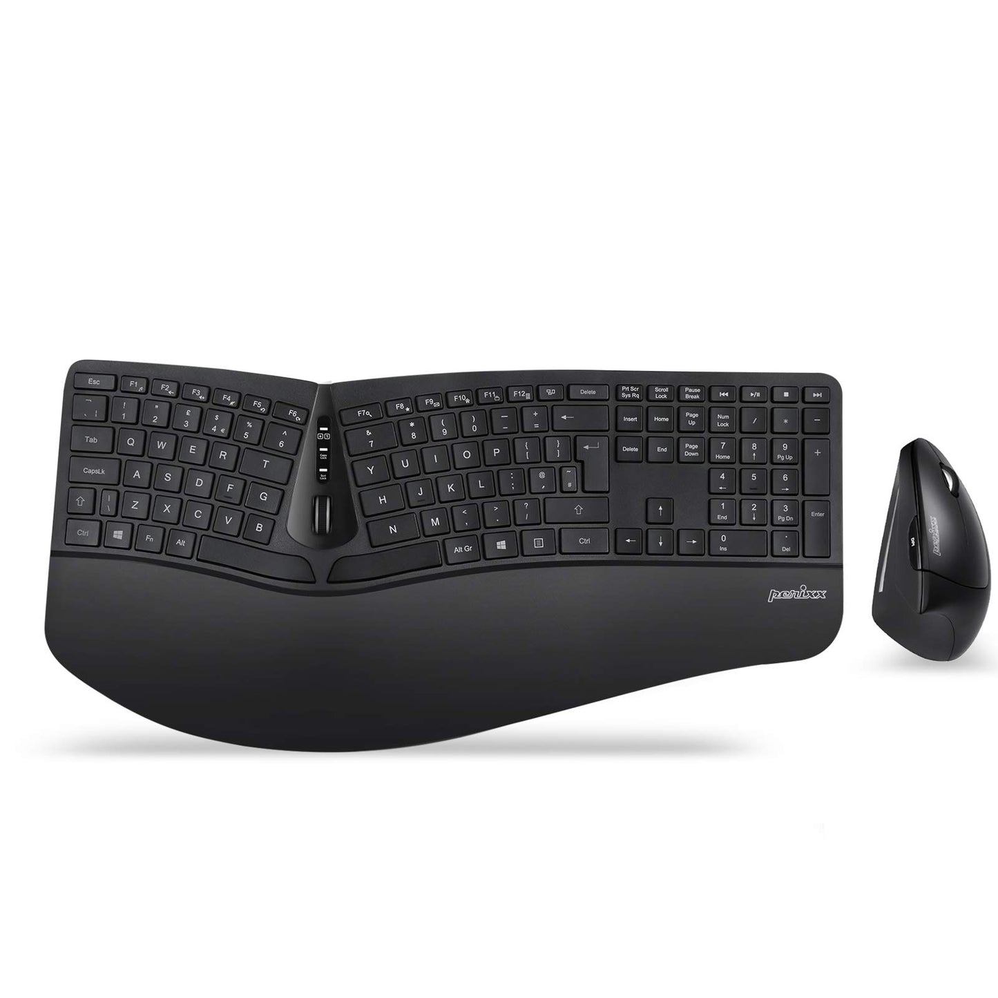 Perixx PERIDUO-605 Wirelsss 2-in1 Combo with Ergonomic Full-sized Keyboard and V PERIDUO-605
