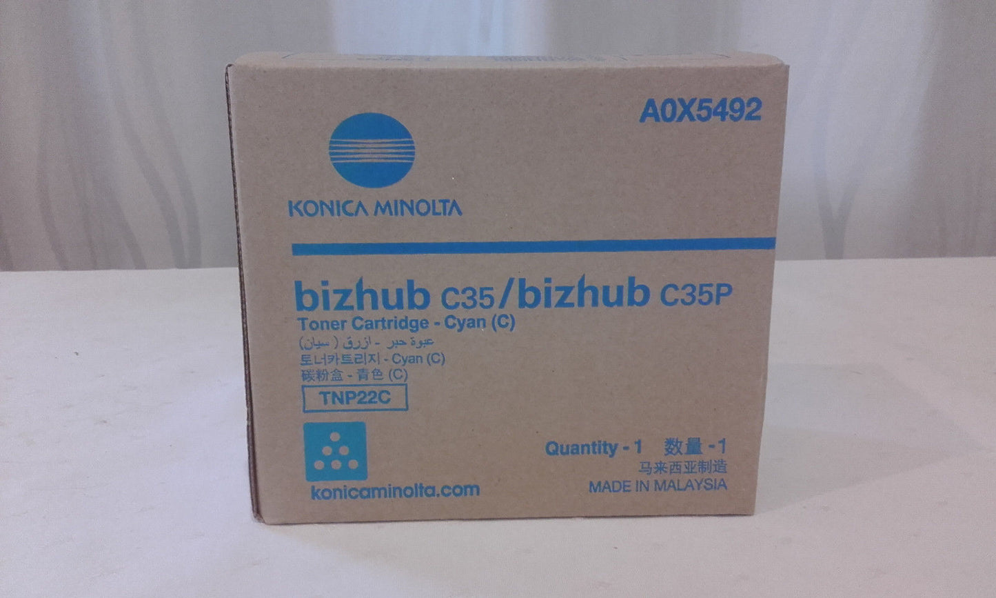 Konica Minolta KONICA MINOLTA BIZHUB C25P C35/C35P TNP22 CYAN TONER - 6K A0X5-492