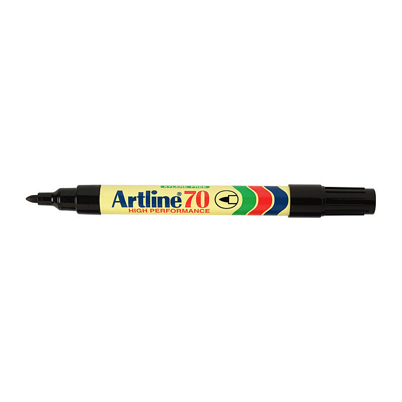 Artline 70 Permanent Marker 1.5mm Bullet Black Box of 12 - 107001