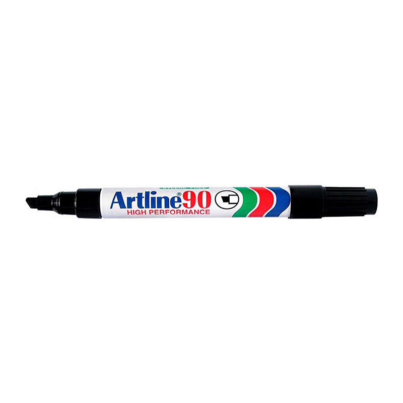 Artline 90 Permanent Marker 5mm Chisel Black Box of 12 - 109001