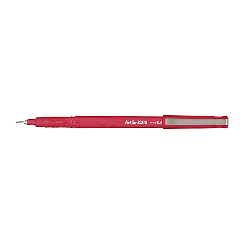 Artline 200 Bright Fineliner Pen 0.4mm Red Box of 12 - 120072
