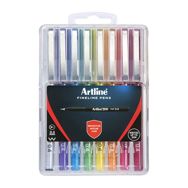Artline 200 Fineliner Pen Assorted H/Case Wlt8 - 1200748HC