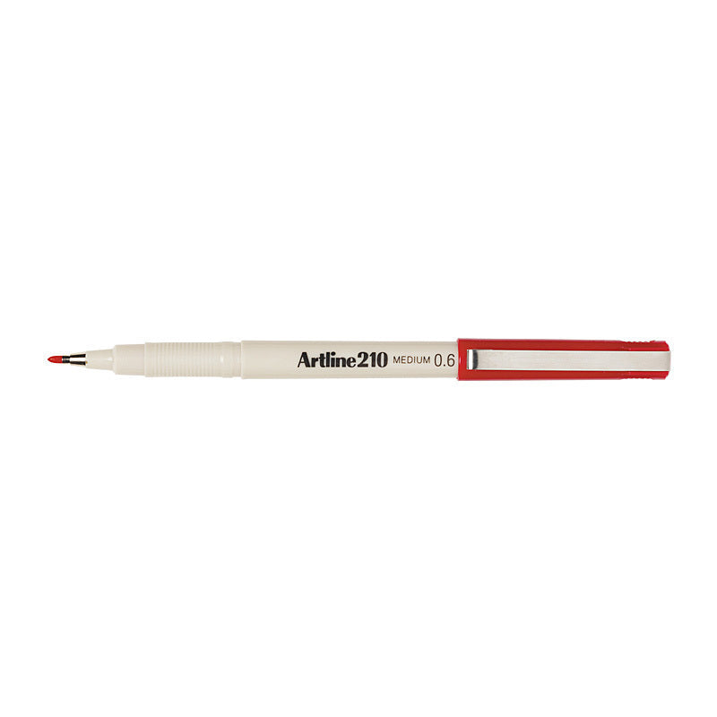 Artline 210 Fineliner Pen 0.6mm Red Box of 12 - 121002