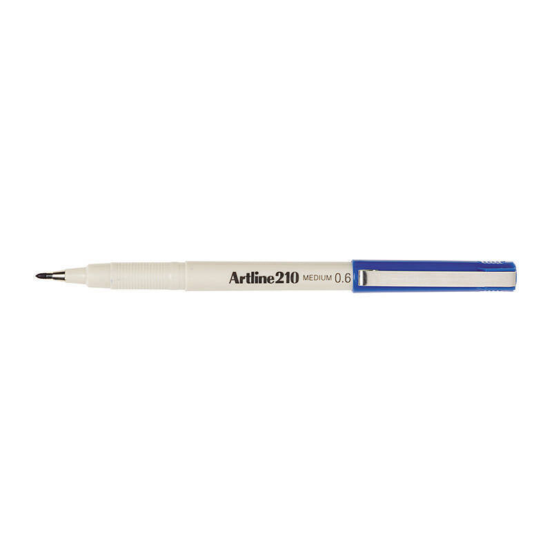 Artline 210 Fineliner Pen 0.6mm Blue Box of 12 - 121003