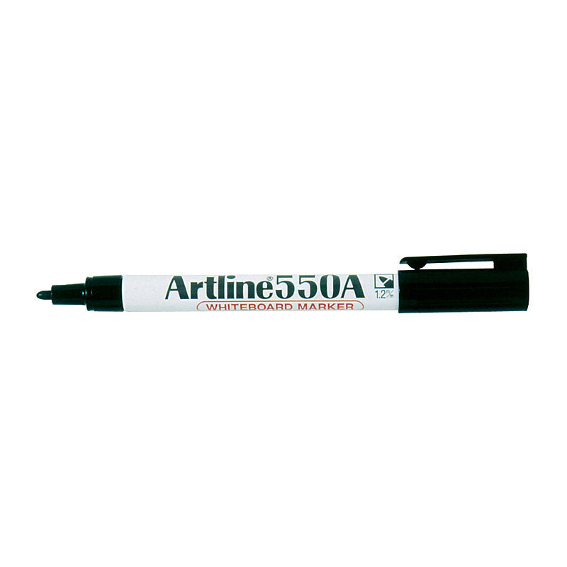 Artline 550A W/Board Marker 1.2mm Bullet Black Box of 12 - 155001A