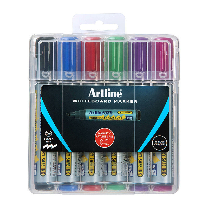 Artline 579 Whiteboard Marker Assorted H/Case Pk6 - 157946HC
