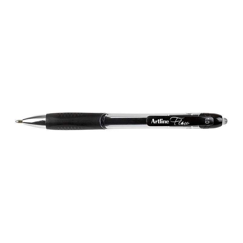 Artline Flow Retractable Pen Black Box of 12 - 187101