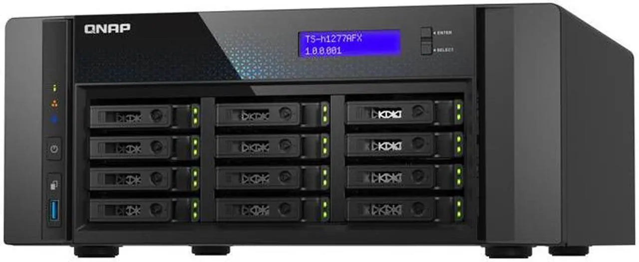 QNAP TS-h1277AFX-R7-32G, AMD Ryzen 7000 series 8C16T(boost up to 5.3 GHz), 32 GB DDR4 memory (1 x 32 GB), redundant power, 3 Yrs TS-h1277AFX-R7-32G