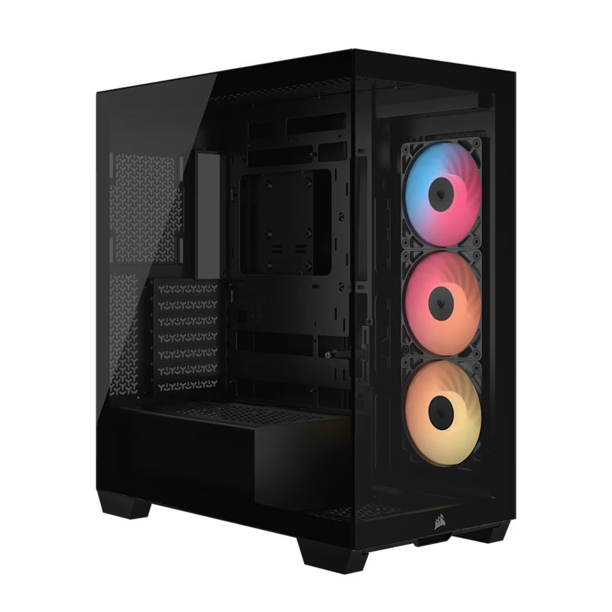 Corsair 3500X RS-R ARGB Mid-Tower PC Case - Black, ARGB, ATX/E-ATX, Tempered Glass, 425mm GPU, 170mm CPU, 360mm radiator, USB-C, 2yr wty CC-9011322-WW