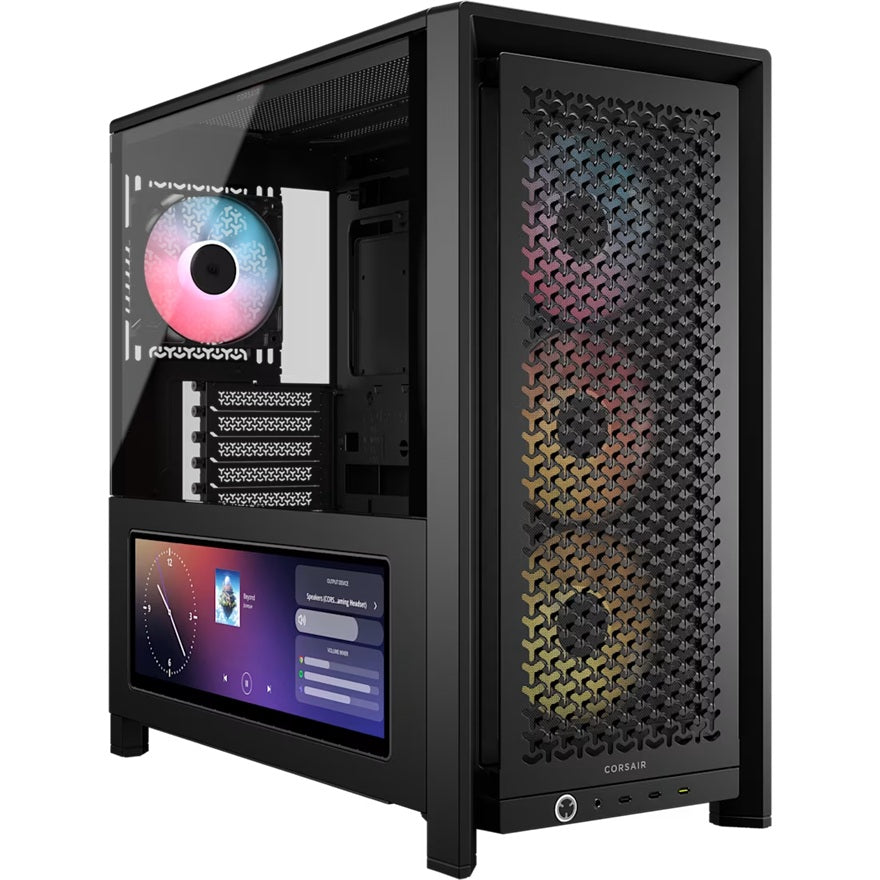 Corsair FRAME 4000D LCD RS ARGB Premium Mid-Tower PC Case - Black, ATX/E-ATX, TG panel, LCD, 430mm GPU, 170mm CPU clr, 360mm rad, USB-C, 2yr wty CC-9011326-WW