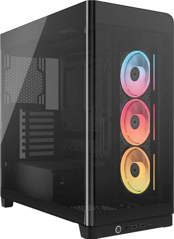 Corsair FRAME 4500X LX-R RGB LINK Panoramic Glass Mid-Tower PC Case Black: up to 460mm GPU, 360mm radiators, rich I/O, and versatile fan/rad mounts CC-9011316-WW