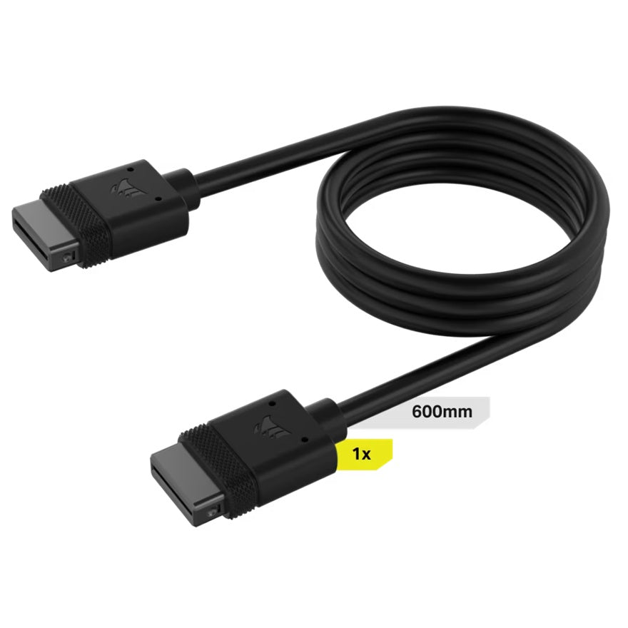 Corsair iCUE LINK Cable, 1x 600mm with Straight connectors, Black(LS) CL-9011119-WW