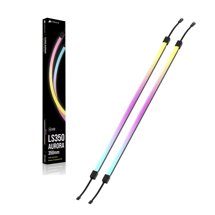 Corsair LS350 Aurora RGB Light Strips - 350mm - 350x10x10mm, black, magnetic mount, addressable LEDs, iCUE compatible, flexible CL-9011137-WW