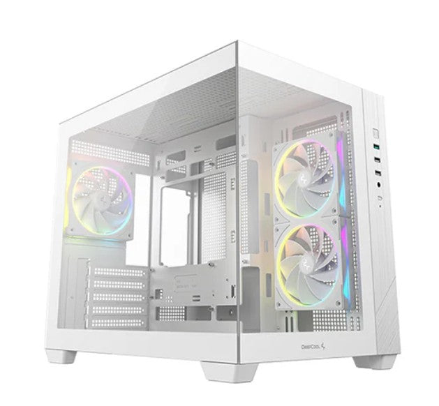 DeepCool CG330 3F WH M-ATX, Support BTF back-plug motherboard, USB3.0 x1, USB2.0 x2, Audio x1, Pre-installed with 3 PWM ARGB fans R-CG330-WHNGM3-G