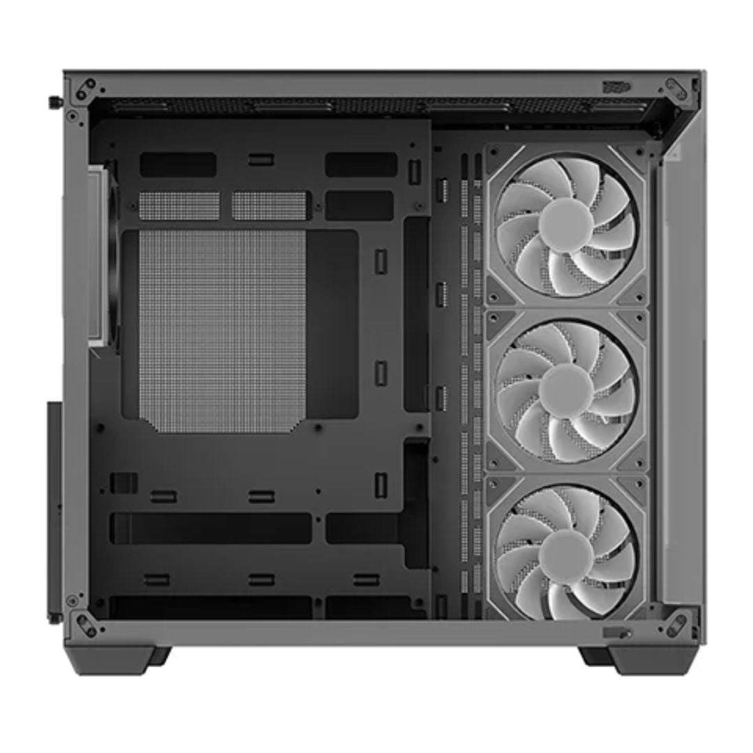 DeepCool CG530 4F ATX Case, Tempered Glass, 4 Pre-Instaled Fans, USB3.0x2?Gen2 Type-C x1?Audio/Micx1, Cable, Supports Rear Connector R-CG530-BKADA4-G-1