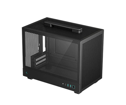 DeepCool CH160 Ultra-Portable Mini-ITX Case, Mesh and Glass Panels, Full Sized Air Cooler Support, Carry handle 336x200x283.5mm R-CH160-BKNGI0-G-1