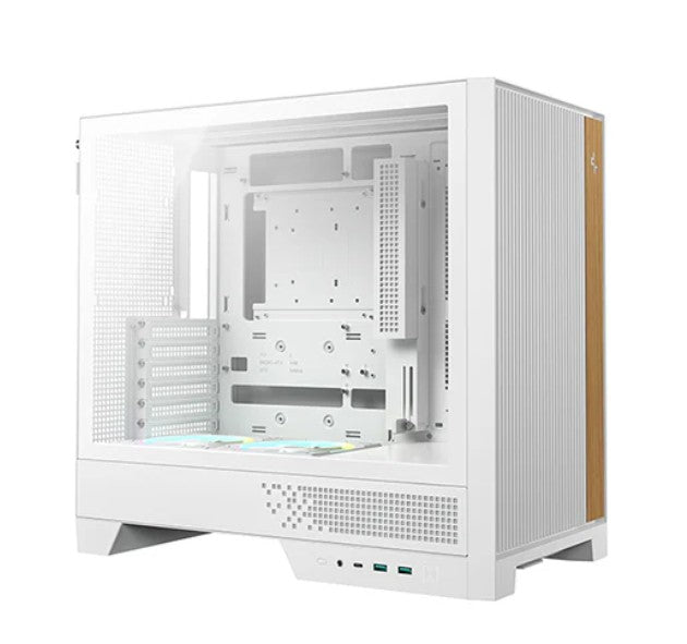DeepCool CL600 WH High Airflow Compact ATX Case, Two Pre-Installed Fans, Tempered Glass Side Panel, Clean Cable Management R-CL600-WHNNA2-G-1