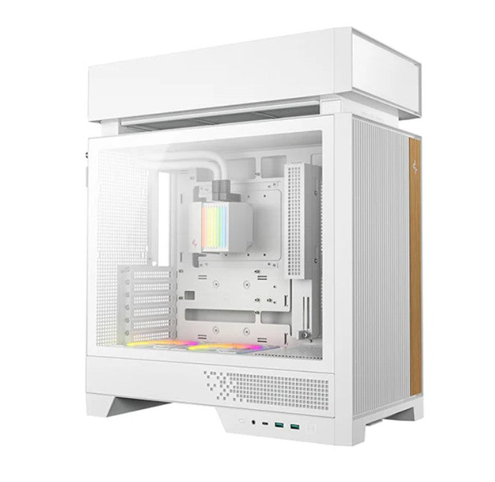 DeepCool CL6600 White Innovative Compartmentalised ATX Case, Pre-installed 360mm Liquid Cooler, Up To 388mm GPUs, BTF, 7 Expansion Slots R-CL6600-WHNNA0-G