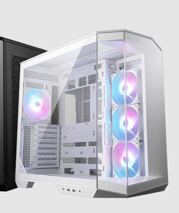 MSI MAG PANO 100R PZ WHITE Micro ATX Case, 2 x USB 5Gbps, 1x USB C 20Gbps, 1 x Audio-Out / Mic,, 3x 2.5', 2x 3.5', Micro ATX / Mini ITX(NEW) MAG PANO 100R PZ WHITE