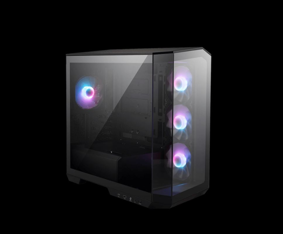 MSI MAG PANO M100R PZ BLACK Micro ATX Case, 1x USB 3.2, 2x USB 2.0, 1x Audio, 1x Mic, 4x PCI-E, 2x 2.5', 2x 3.5', Micro ATX / Mini ITX(LS) MAG PANO M100R PZ BLACK