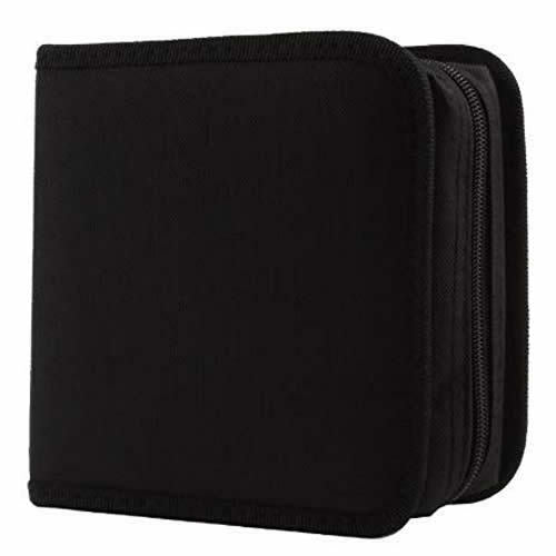 Ebox Black Leather CD Wallet holds 48
