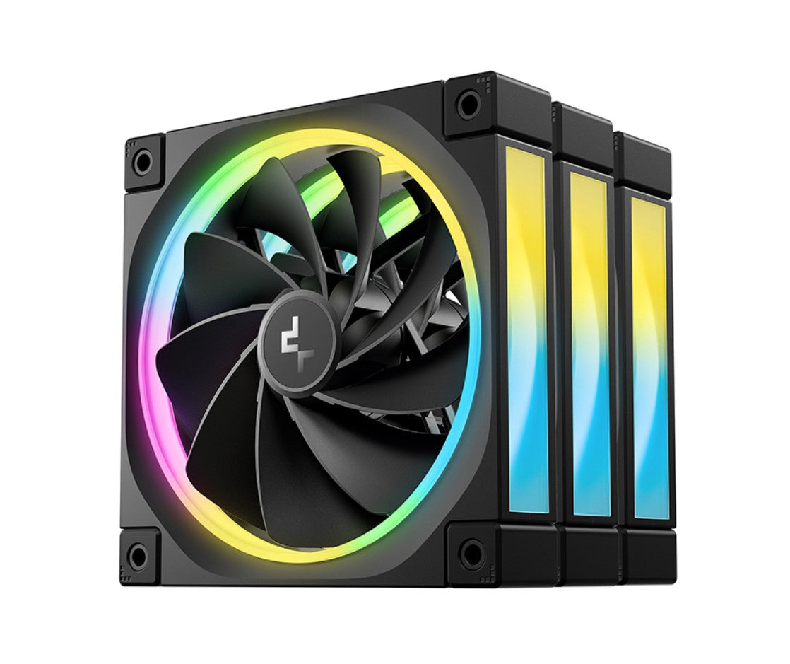 DeepCool FL12R 120mm (3-Pack) Unique Addressable RGB High Performance Fans, Low Noise, 4-pin PWM, Fluid Dynamic Bearing R-FL12R-BKAPN3-G