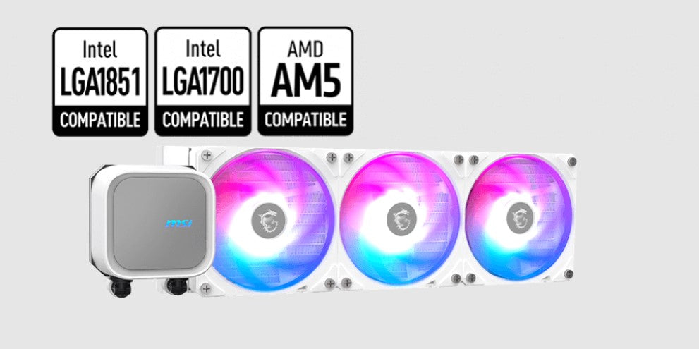 MSI MAG CORELIQUID A13 360 WHITE, 2.4', IPS, USB 2.0 pin header, SATA, 2 fans, Two Ball Bearing, AM5 / AM4, 3 Year warranty MAG CORELIQUID A13 360 WHITE