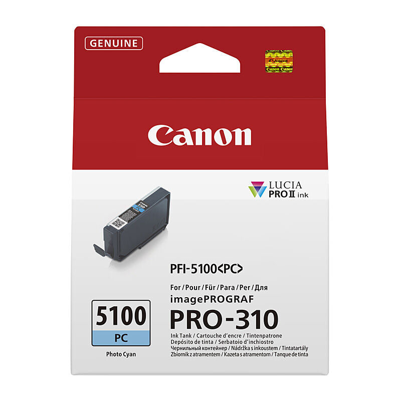 Canon PFI5100 Photo Cyan Ink Cartridge 14.4ml - PFI-5100 PC