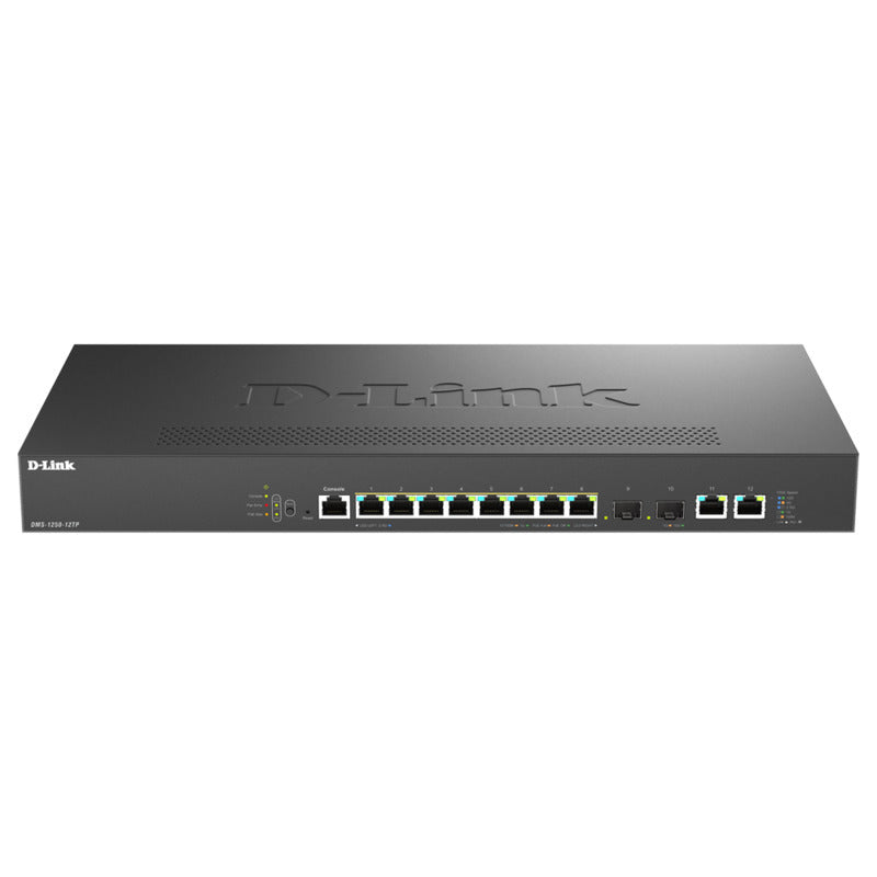 D-LINK 12-Port Multi-Gigabit Smart Managed PoE+ Switch - DMS-1250-12TP