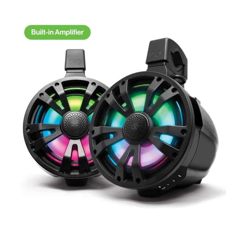 ECOXGEAR ETA08 2-Pack Black 8 Inch Marine Amplified Speakers - SEI-ETAMP7701AU