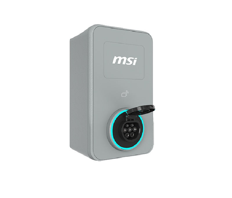 MSI Eco Life Home 22kW (Gray), 22kW 3-phase 380-415V 32A; 7/11kW 1-phase; OCPP2.0.1; IP65/IK08; 5in display; WiFi; app; RFID opt 9S6-C80112-013