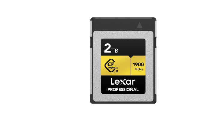 Lexar Professional Cfexpress Type B gold series 2TB - CFexpress Type B 1900MB/s read / 1500MB/s write, minimum sustained write speeds of 1300MB/s1 LCXEXPR002T-RNENG