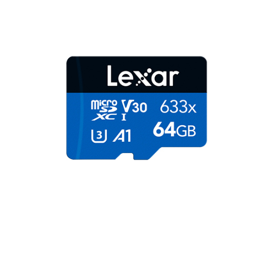 Lexar High-Performance 633x 64GB microSDHC/ microSDXC UHS-I Card BLUE Series without adaptor 64GB - C10, UHS-I (U3), up to 100MB/s read, without adap LMS0633064G-BNNNG