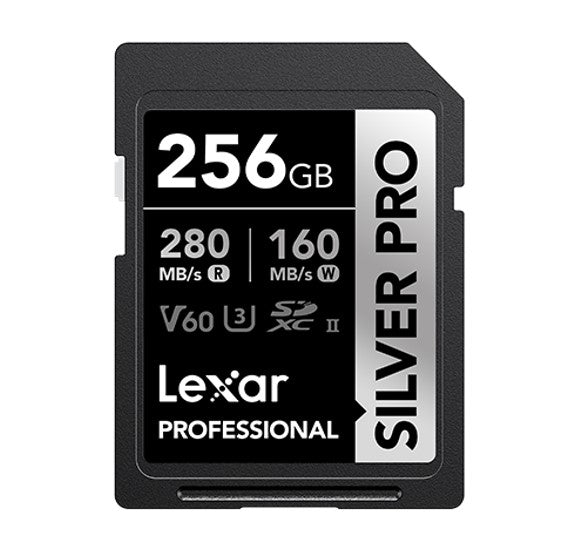 Lexar Professional SILVER PRO 256GB SDXC UHS-II Card 256GB C10, UHS-II(U3), V60, Silver Pro, up to 280MB/s read, 160MB/s write LSDSIPR256G-BNNNG