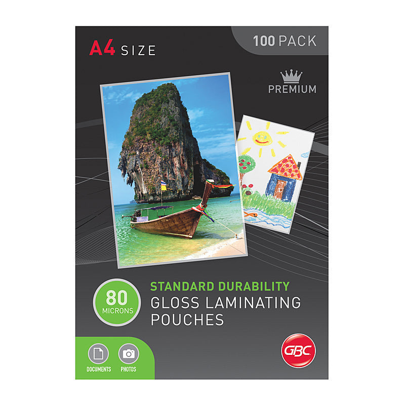 GBC Laminating Pouch A4 80 Micron Pk100 - BL80MA4