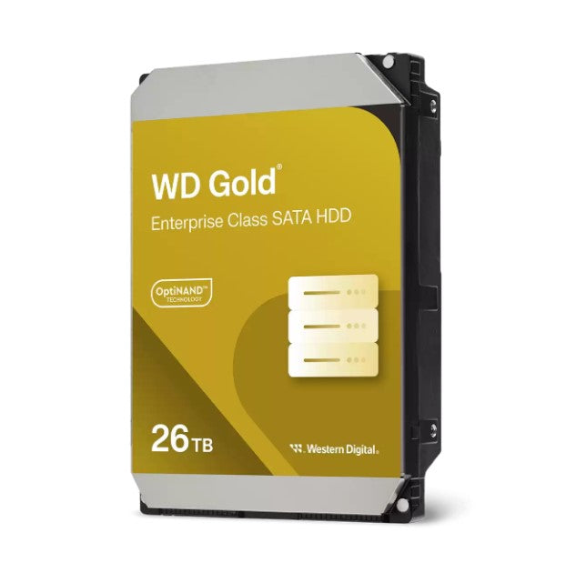 Western Digital WD Gold Enterprise Class SATA HDD - 26TB 3.5' SATA 6Gb/s 7200RPM 512MB 291MB/s 5yrs warranty WD261KRYZ