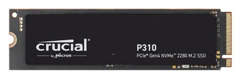 Crucial P310 2TB Gen4 2280 NVMe SSD 7100/6000 MB/s R/W 440TBW 1000K/1200K IOPS 1.5M hrs MTTF Full-Drive Encryption M.2 PCIe4 5yrs CT2000P310SSD8-P