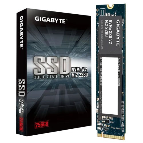 GIGABYTE Gen3 256GB NVMe PCIe 3.0 x4 M.2 2280 SSD, 3200MB/s Read, 1200MB/s Write, 1.5M Hours MTBF, 3-Year Warranty G3NVMEV2256G M.2 256GB