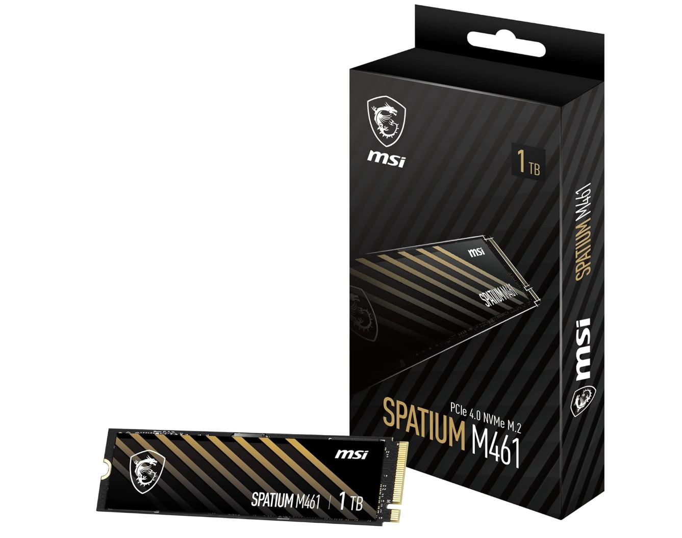 MSI SPATIUM M461 PCIe 4.0 NVMe M.2 1TB Internal SSD PCIe Gen4 NVMe (SPATIUM M461 PCIe 4.0 NVMe M.2 1TB), 5 Year Warranty SPATIUM M461 1TB