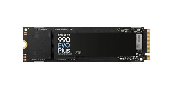 Samsung 990 EVO Plus 2TB PCIe Gen5 NVMe SSD 7250MB/s 6300MB/s R/W 1000K/1350K IOPS 1200TBW 1.5M hrs V-NAND TLC AES 256-bit Encryption 5yr wty MZ-V9S2T0BW