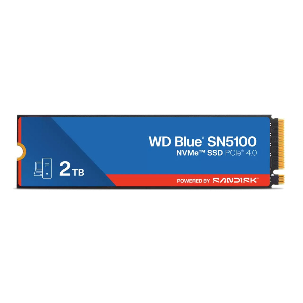 Western Digital WD Blue SN5100 NVMe SSD - 2TB, M.2 2280, PCIe Gen4, Read 7100MB/s, Write 6700MB/s, 1000K/1300K IOPS, TBW 900, 5yr Warranty WDS200T5B0E-00CPE0