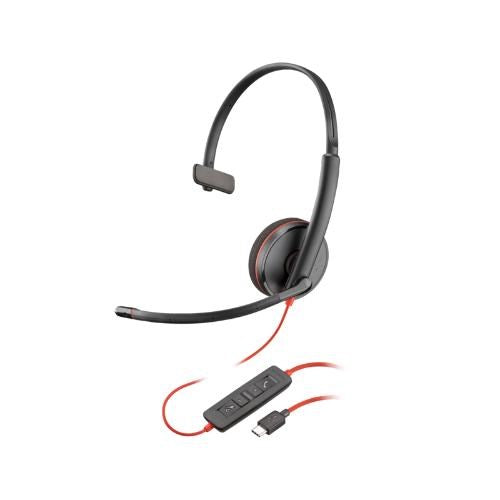 HP POLY BLACKWIRE 3210 MONAURAL U SB-C HEADSET USB-C/A ADAPTER 8X214AA