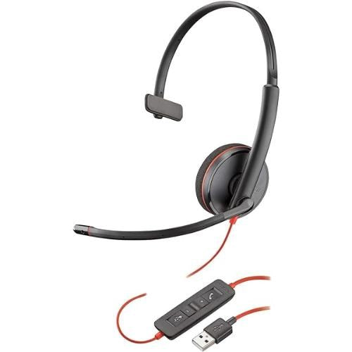 HP POLY BLACKWIRE 3215 MONAURAL U SB-C HEADSET 3.5MM PLUG USB- C/A ADAPTER 8X227AA