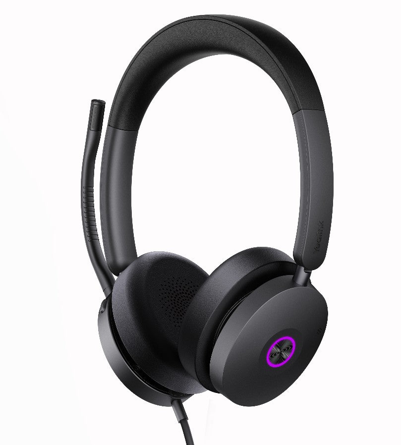 Yealink UH48 UC USB Wired Headset Hybrid Active Noise Cancellation, Four-Microphone Noise-canceling Technology, Swift Plug & Play All-Day Comfort UH48-D-UC-C/A