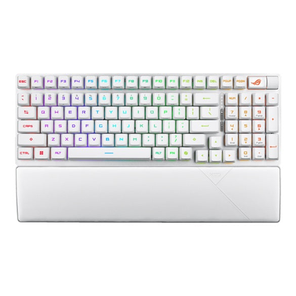 ASUS ROG Strix Scope II 96 RX Wireless Keyboard - White, USB-C / BT 5.1 / 2.4GHz, RGB Per-Key, NKRO, 8000Hz, 2m Cable, AURA Sync SCOPE II 96 RX WL/WHT/RXRD/US/ABS