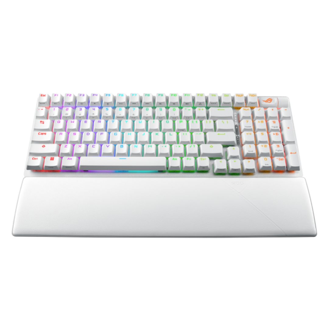 ASUS ROG STRIX SCOPE II 96 WL Snow Switch NX Wireless Gaming Mechanical Keyboard, Tri-mode Connection, Streamer hotkeys, PBT Keycaps (White), Quiet ROG STRIX SCOPE II 96 WL Snow Switch WHT