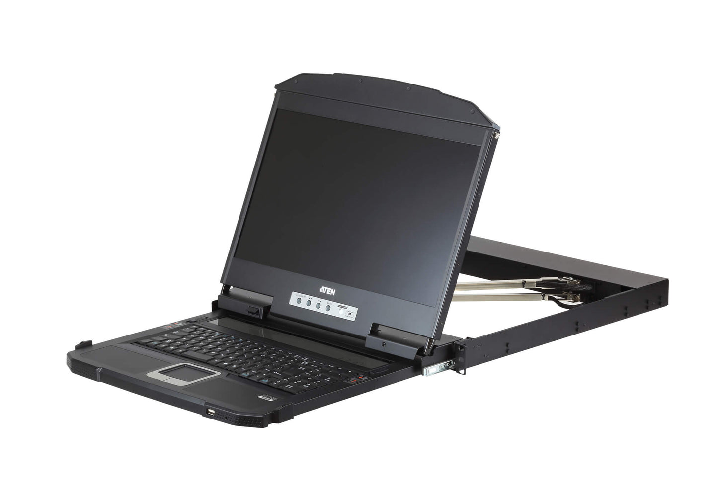 Aten Rackmount Dual Rail LCD Console VGA, HDMI, DVI & USB w/ 18.5' LCD Display, 1x Custom KVM Cable Included, 1920x1080@60hz Display, LED Illumination L CL3800NW-ATA-AU