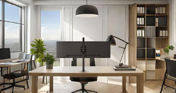 Atdec AWMS-BT75 Super Heavy Duty Mount on Tall Post. 24" to 57" Displays. Max Load: 25kg (flat), 18kg (curved), Grommet Clamp Desk Fixing. Black AWMS-BT75-G-B