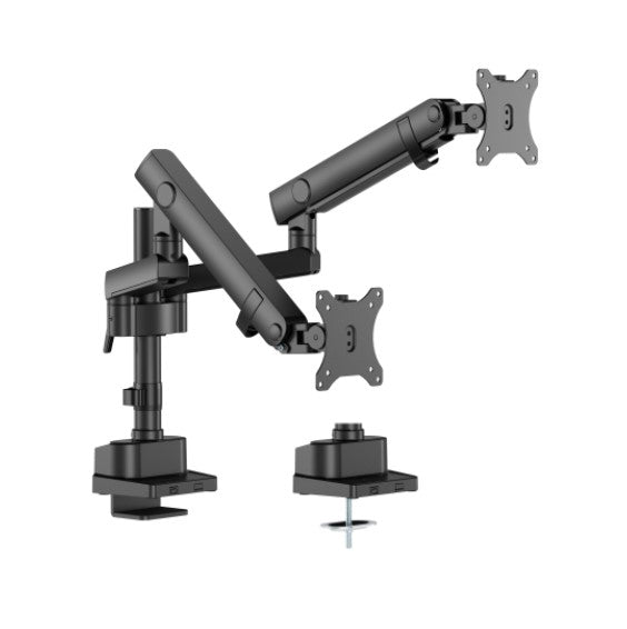 Brateck LDT84-C024P-B Dual Screen Pole-Mounted Heavy-Duty Mechanical Spring Monitor Arm Black LDT84-C024P-B